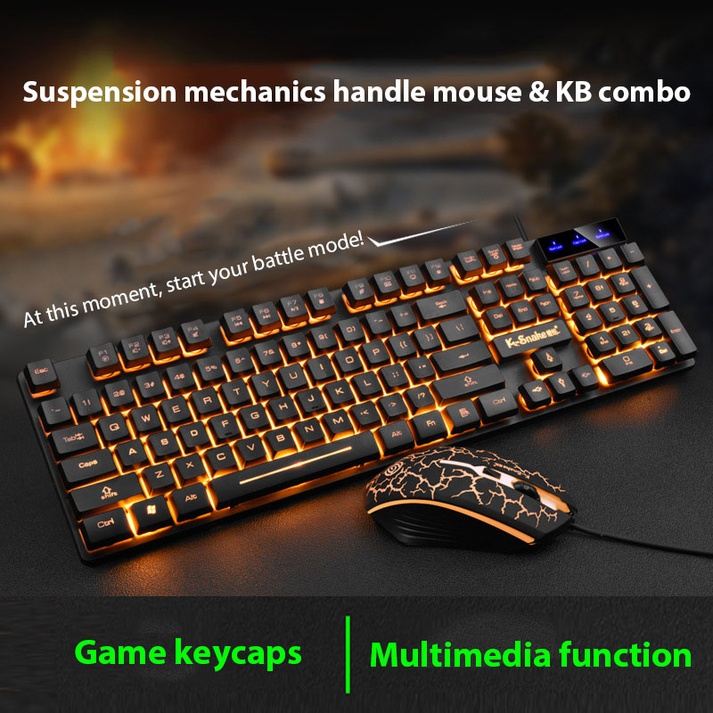 Gaming Keyboard And Mouse Mobile - KM320 toetsenbord- en muisset Waterdicht lichtgevend