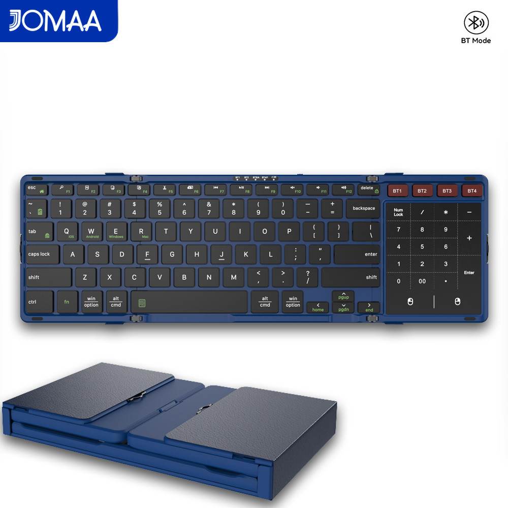 Gaming Keyboard Number Pad - JOMAA Opvouwbaar Bluetooth-toetsenbord met touchpad Draagbaar