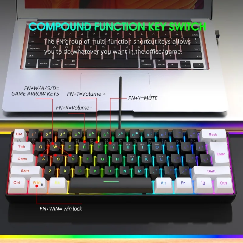 Toetsenbord en muis 60% comput - Gaming Keyboard And Mouse Mobile recensie en prijs