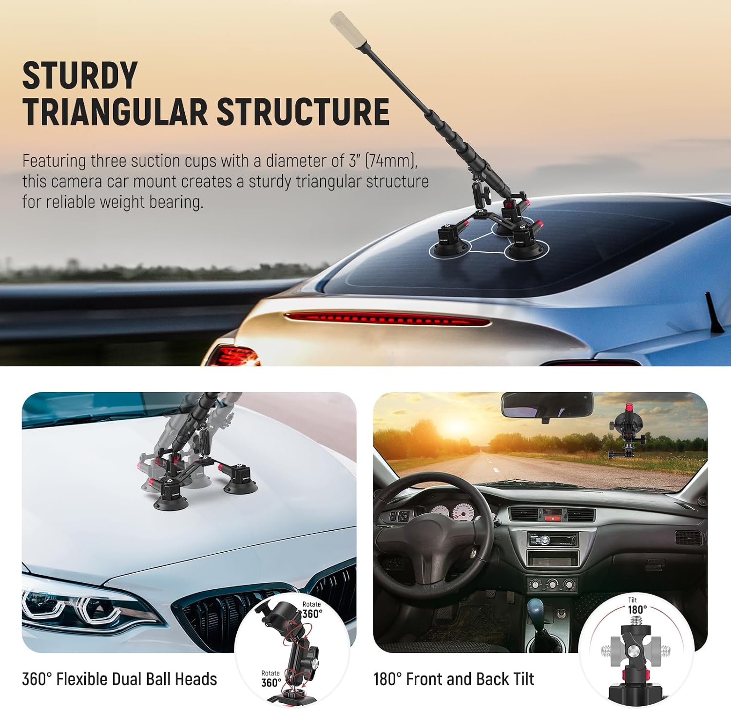 NEEWER Drievoudige Zuignap Aut - Stabilizer Screw In recensie en prijs