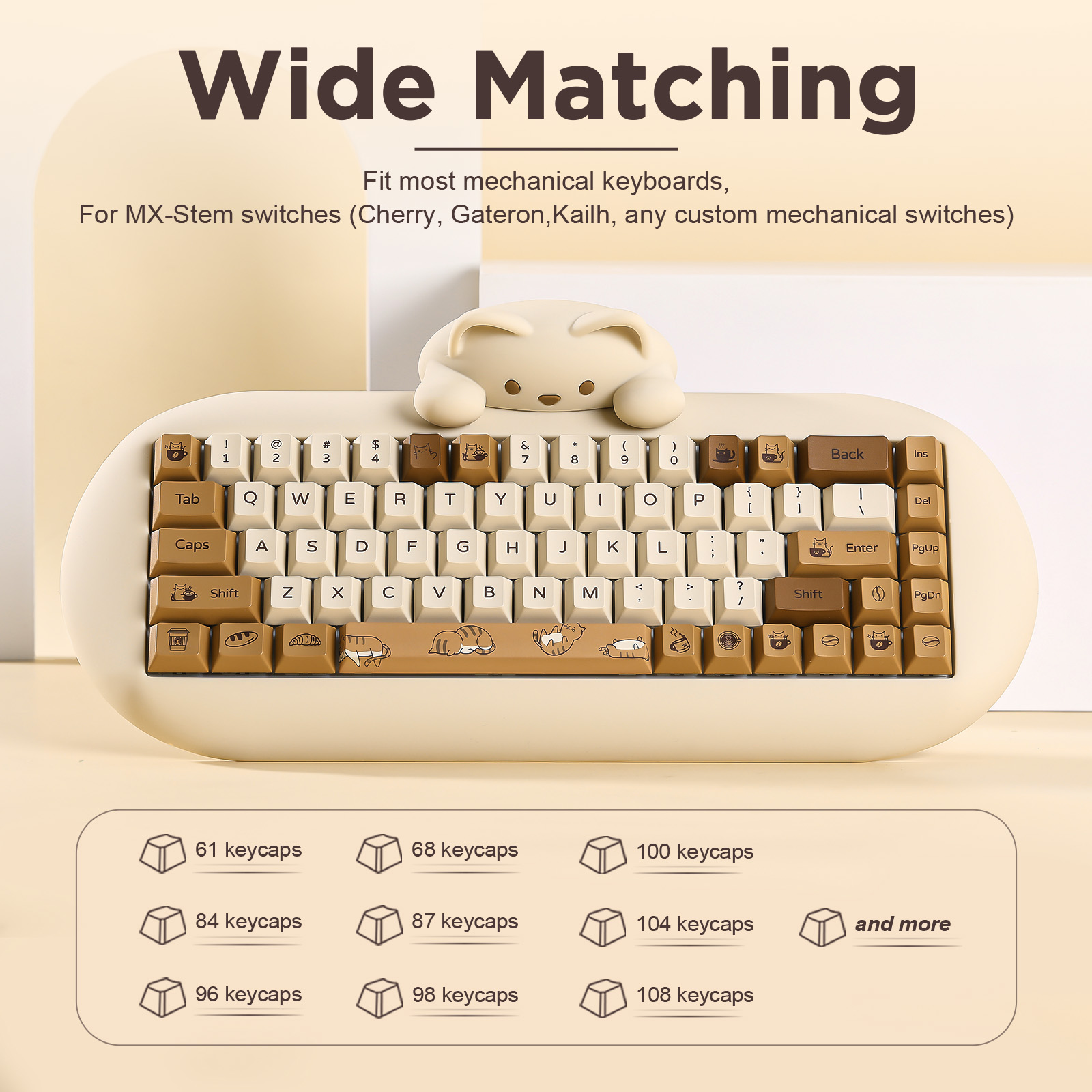 YUNZII Coffee Cat PBT Keycaps, - Gaming Keyboard Extension recensie en prijs
